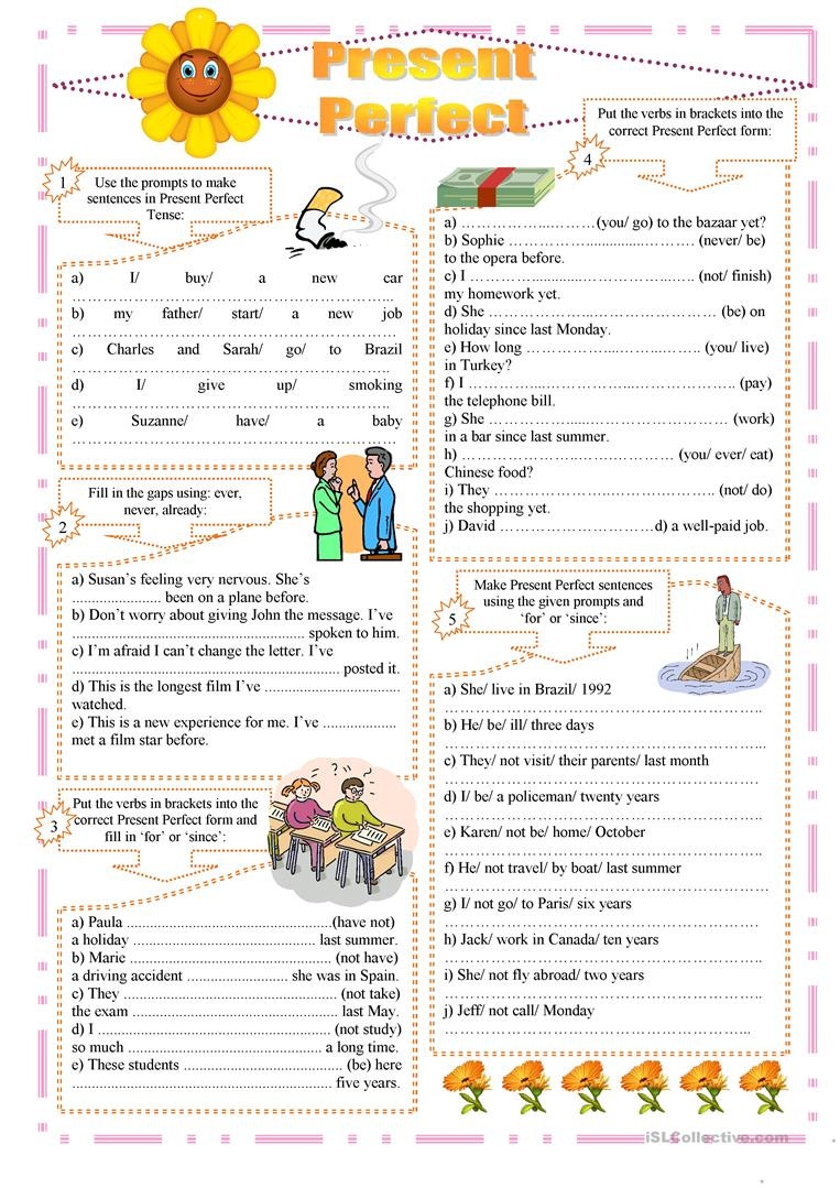 Present Perfect Exercises English Esl Worksheets Db excel