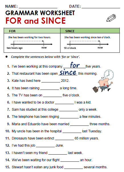 present perfect grammar worksheet