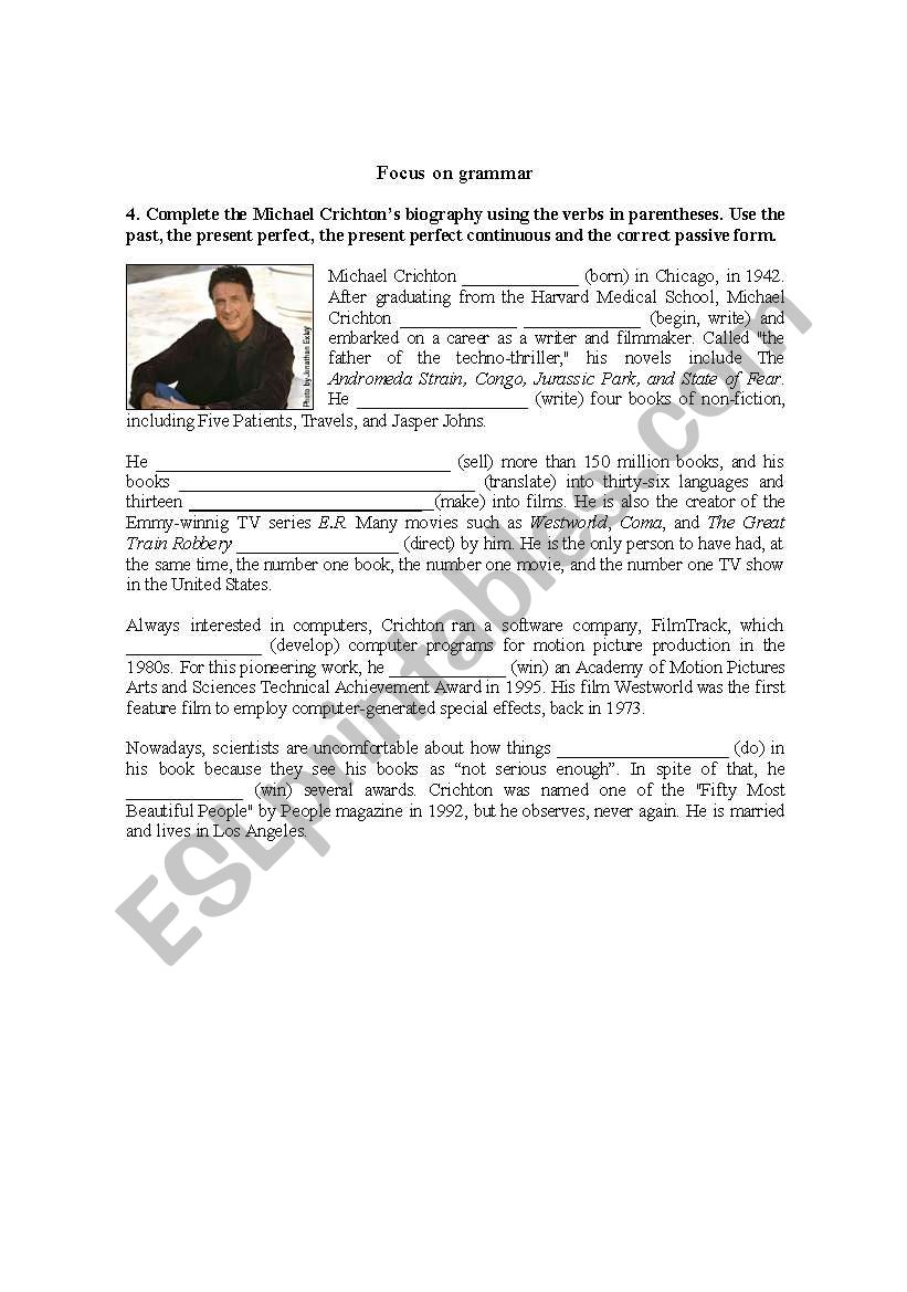 present perfect grammar exercise