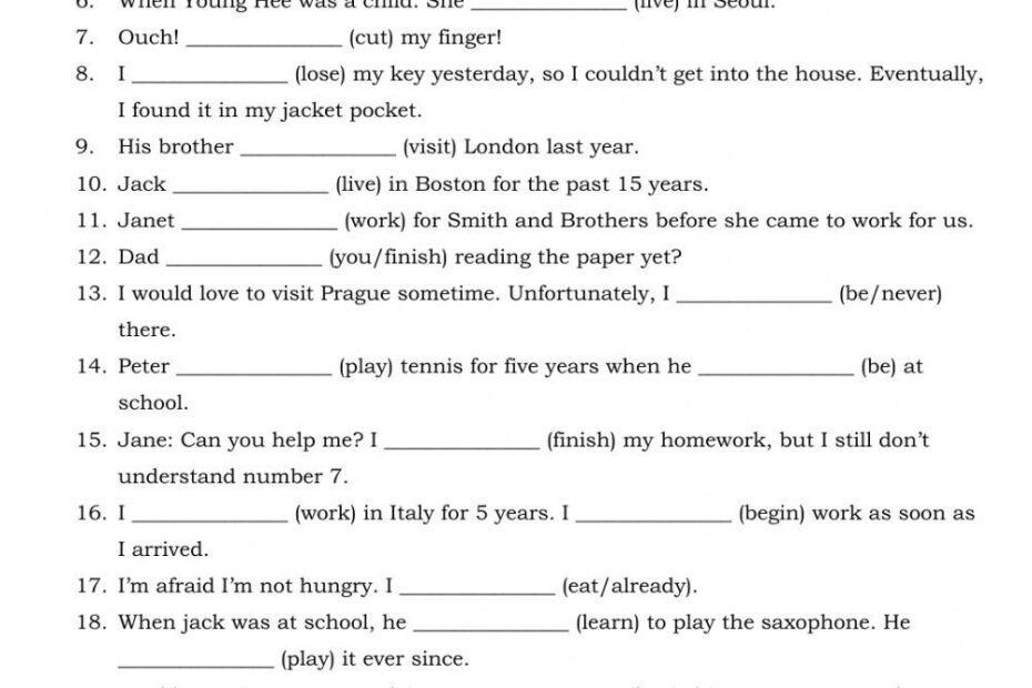 Present Perfect Or Past Simple Interactive Exercise For B1 You Can Do