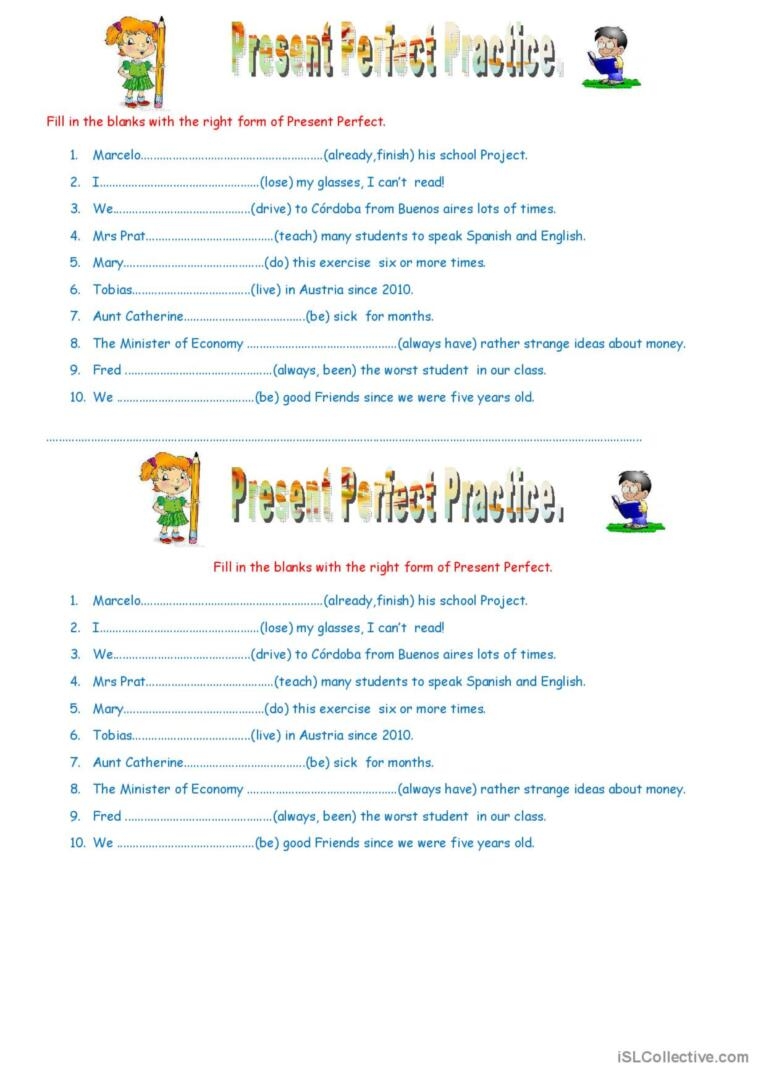 present perfect practice