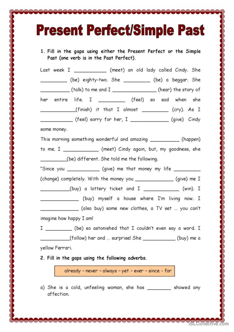 Present Perfect Simple Vs Past Simple Present Perfect Vrogue co