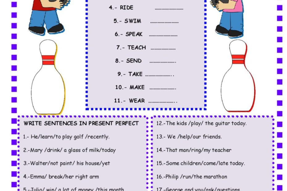 PRESENT PERFECT TENSE English ESL Worksheets Pdf Doc
