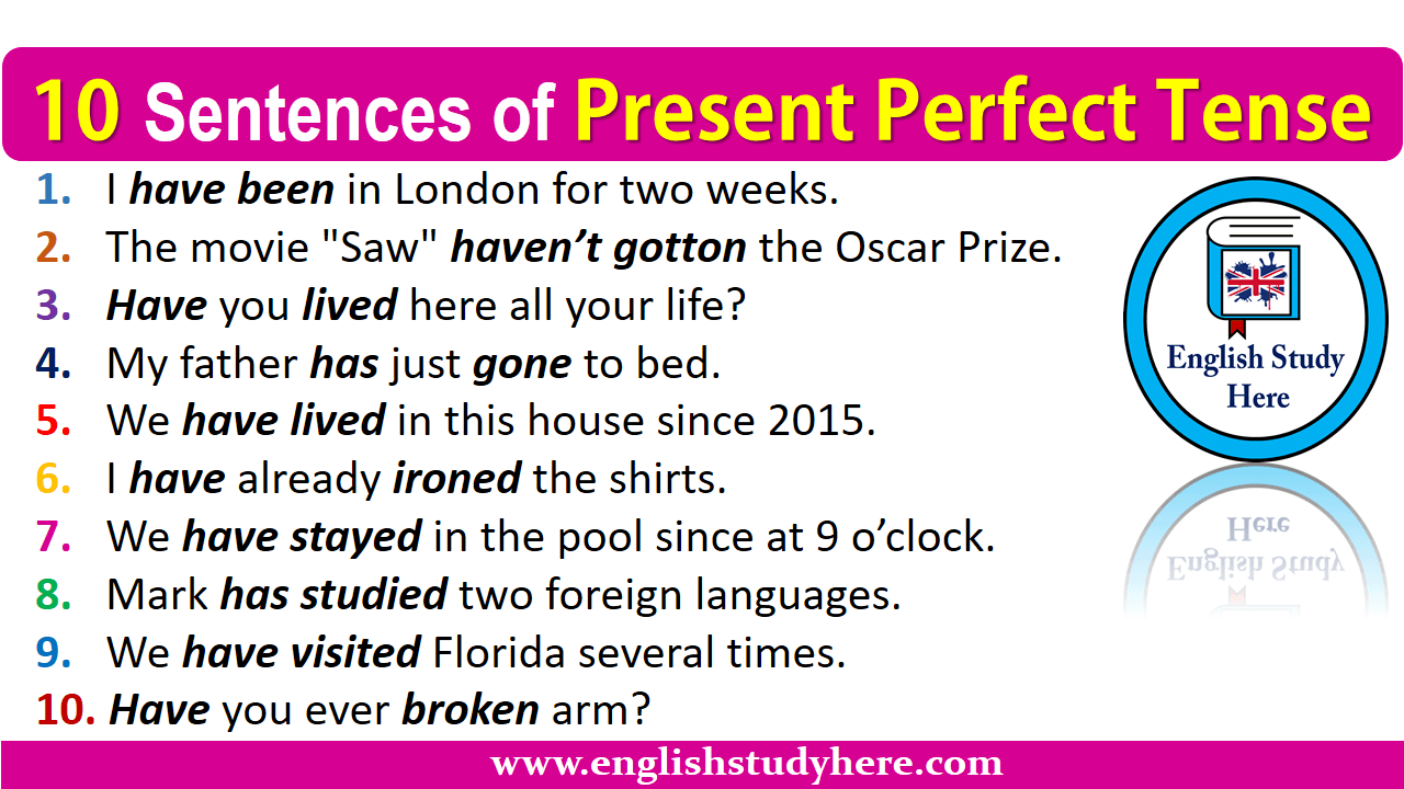 present perfect tense examples sentences