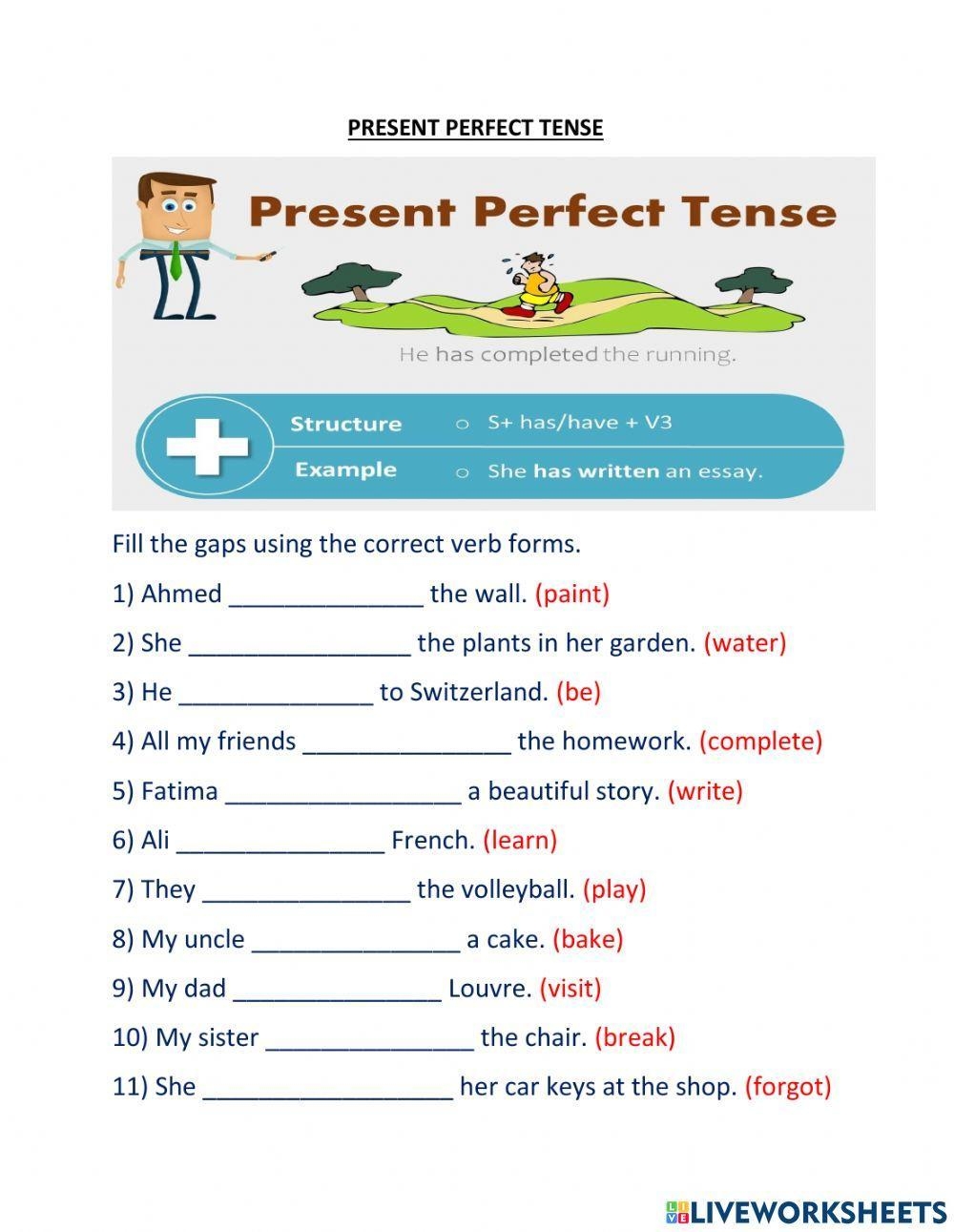 present perfect practice online