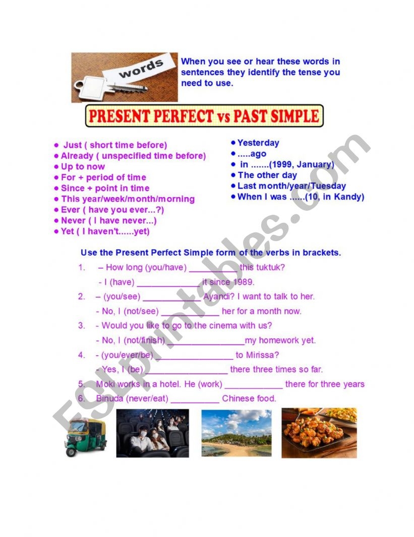 Present Perfect V Past Simple ESL Worksheet By Richbreeze1