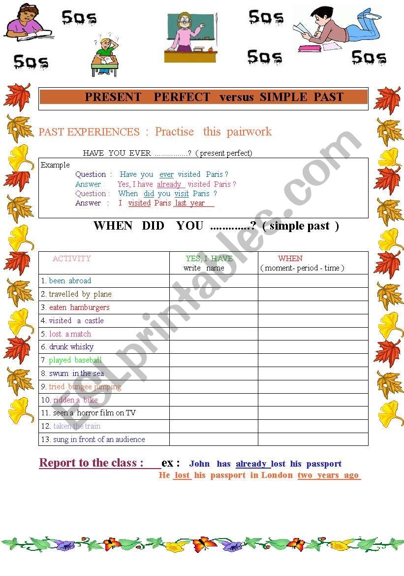 present perfect versus past simple