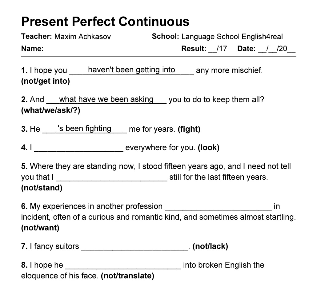 Present Perfect Vs Present Perfect Continuous Workshe Vrogue co