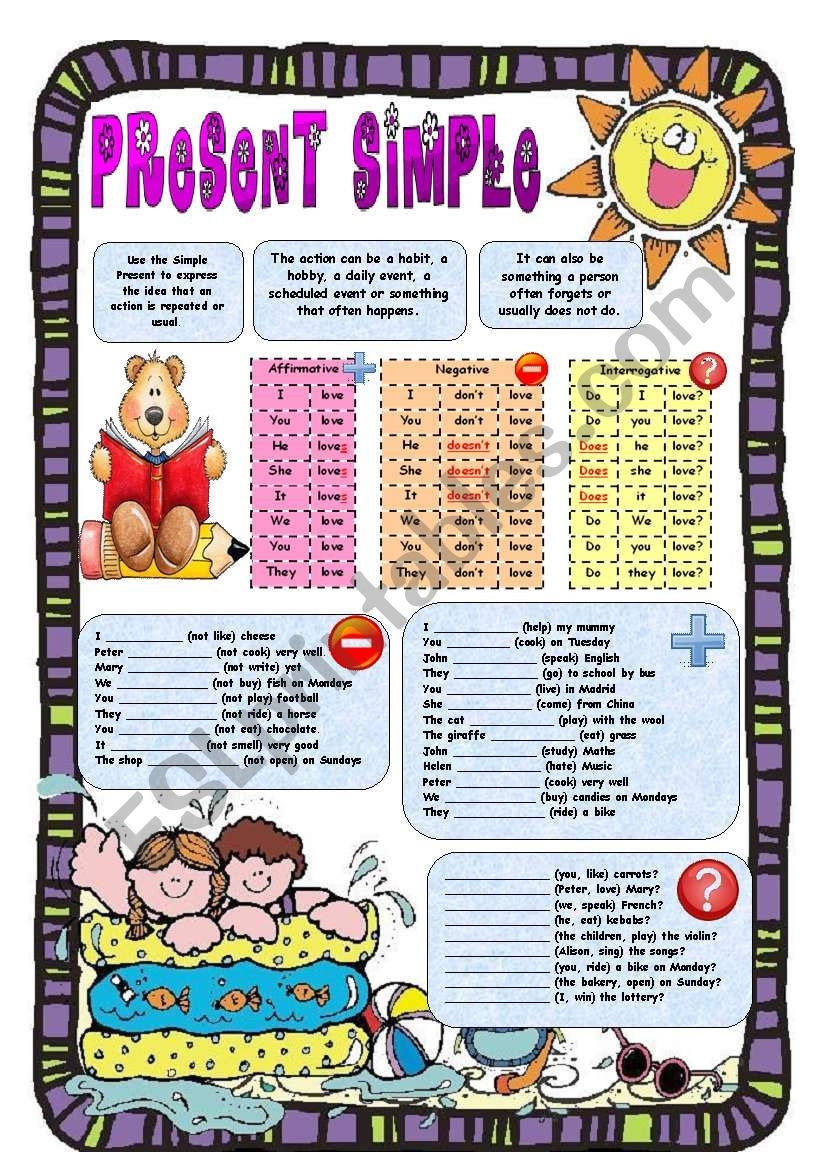 Present Simple Grammar Exercises Images And Photos Finder