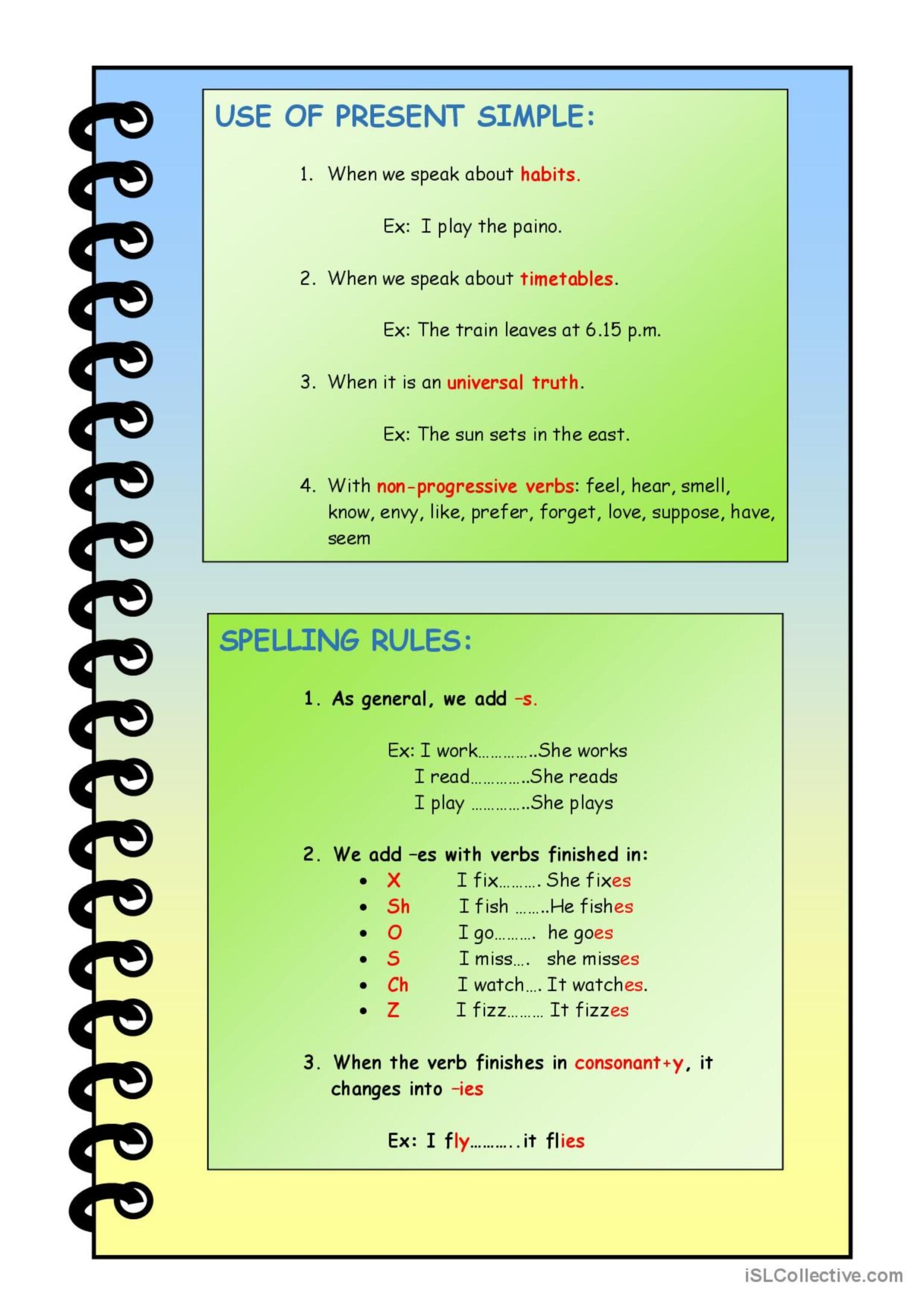 present simple grammar