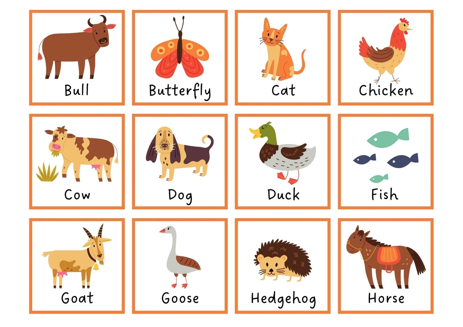 Printable Animal Flash Cards Printable JD