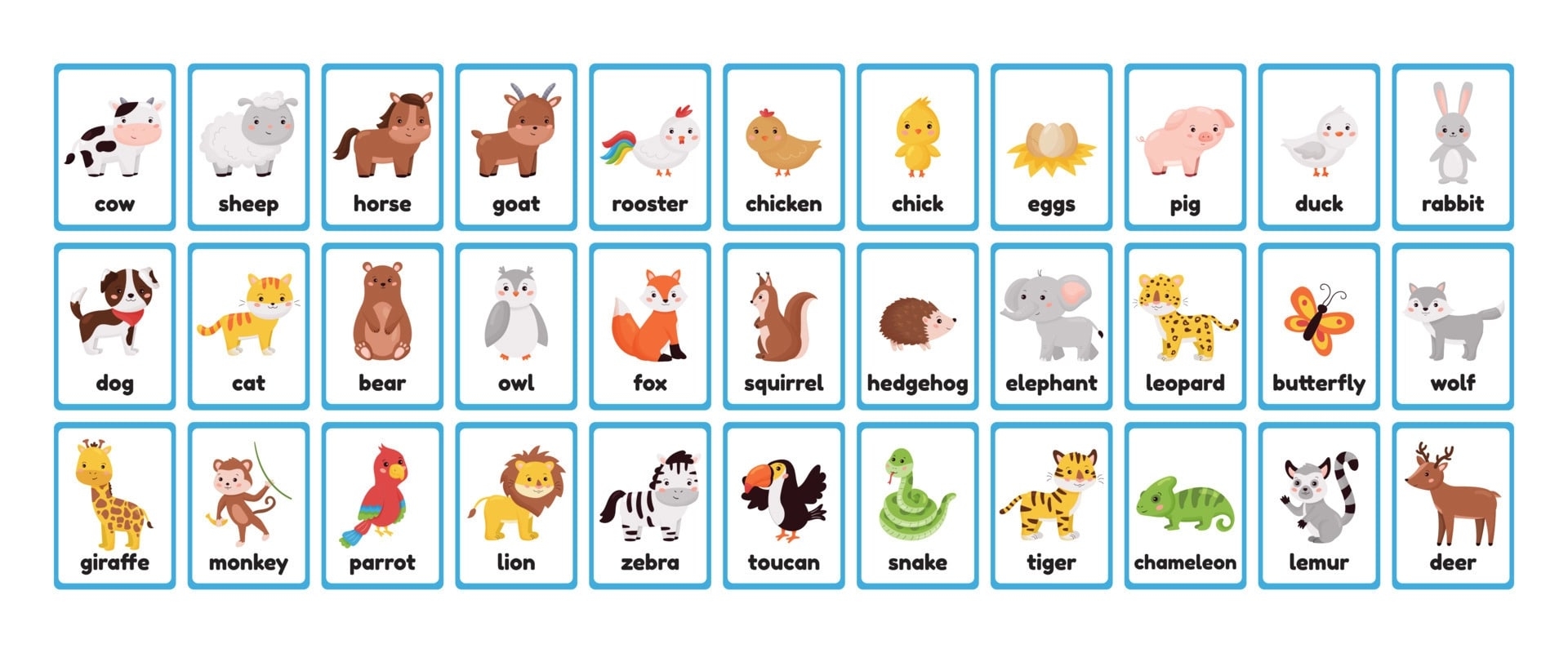 Printable Animal Flash Cards Printable JD