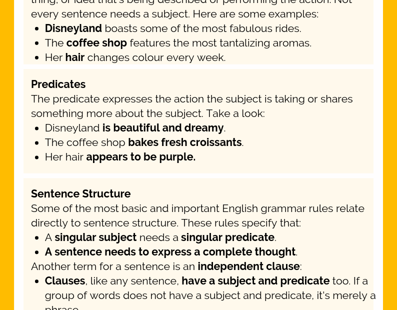 Printable Basic Grammar Rules
