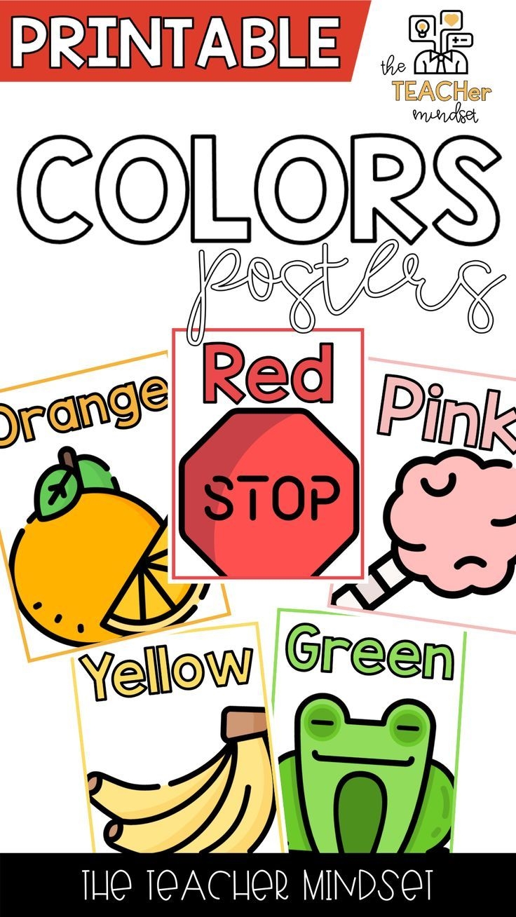 Printable Color Posters 11 Colors Low Prep Fun Colors Friends 