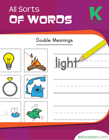 Printable Kindergarten Vocabulary Workbooks Education