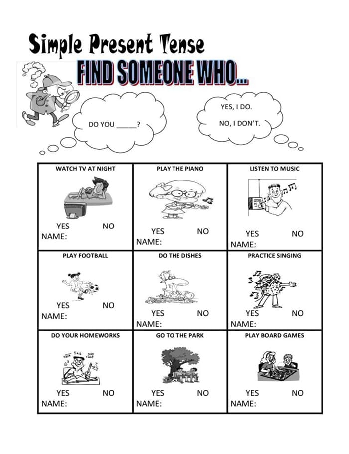 Printable Simple Present Tense Worksheets Free Free Download And 