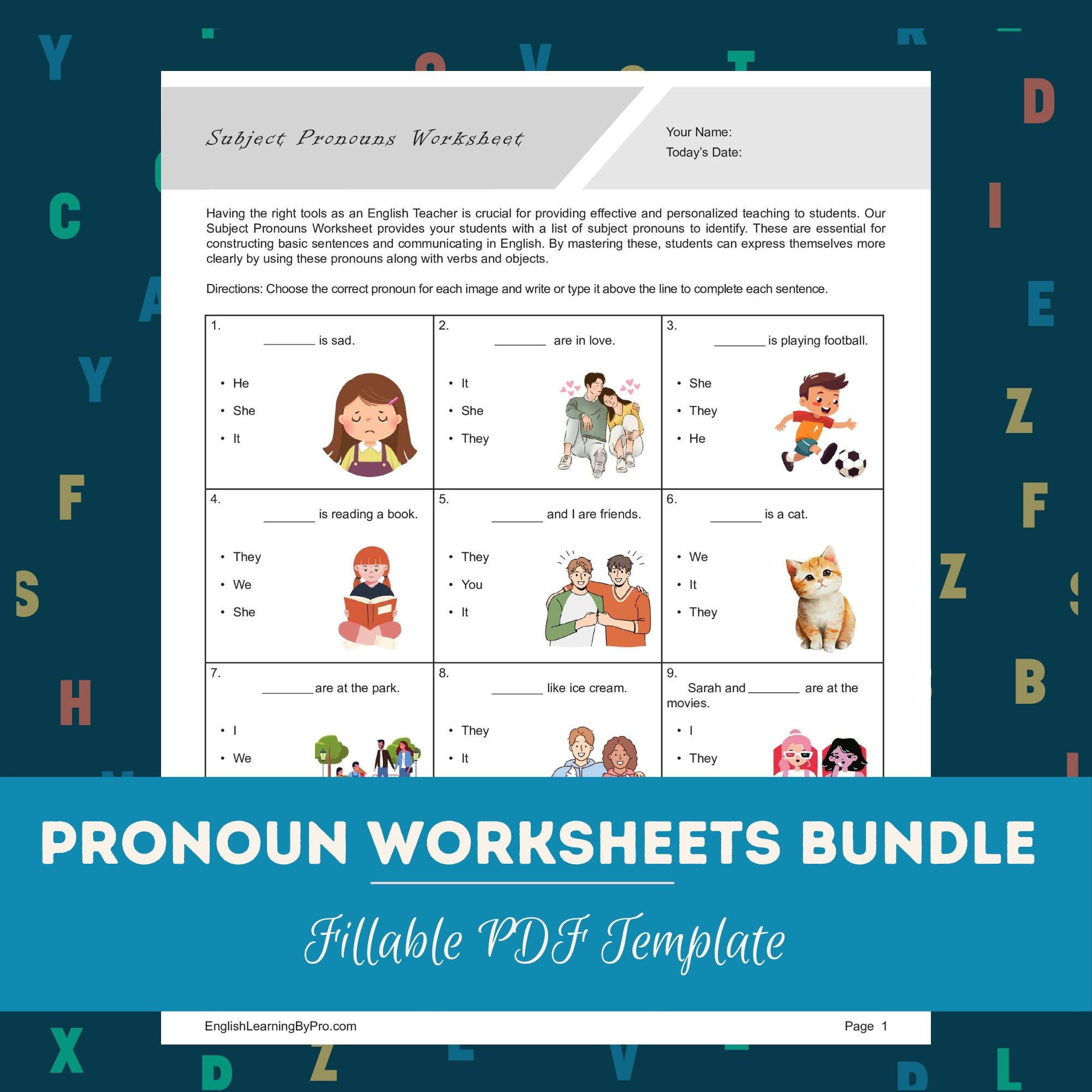 Pronoun Worksheets Games4esl Worksheets Library