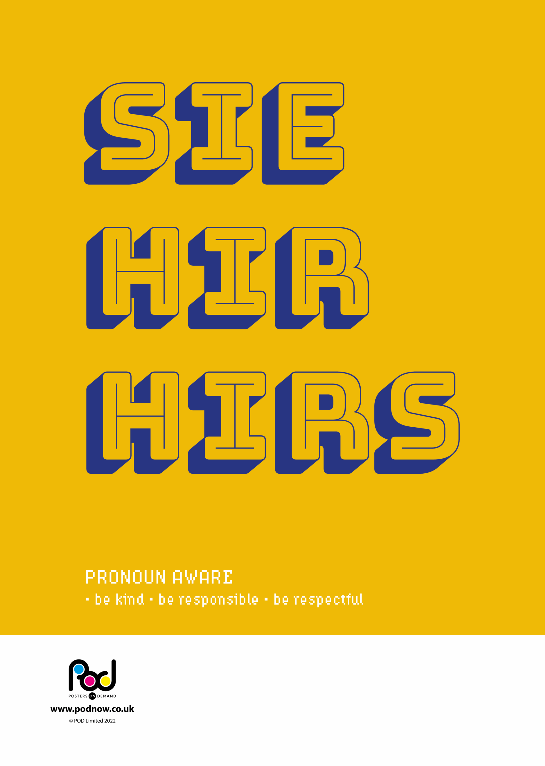 Pronouns Sie Hir Hirs POD Posters On Demand