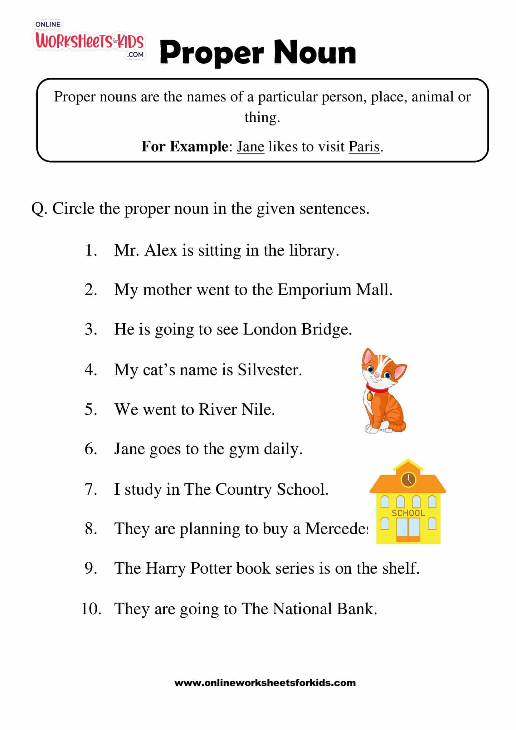 Proper Noun Worksheets 01 Worksheets Library