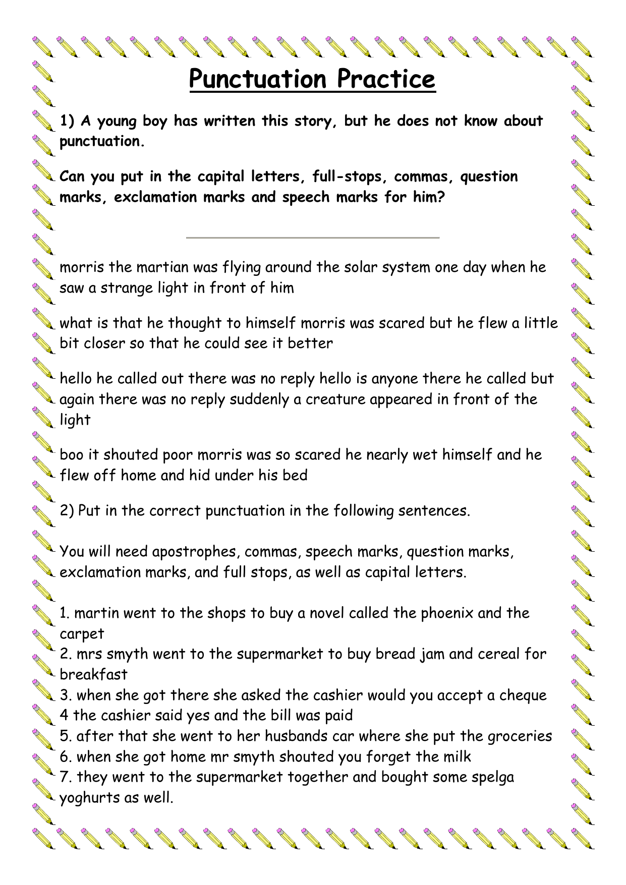 Punctuation Speech Marks Worksheets