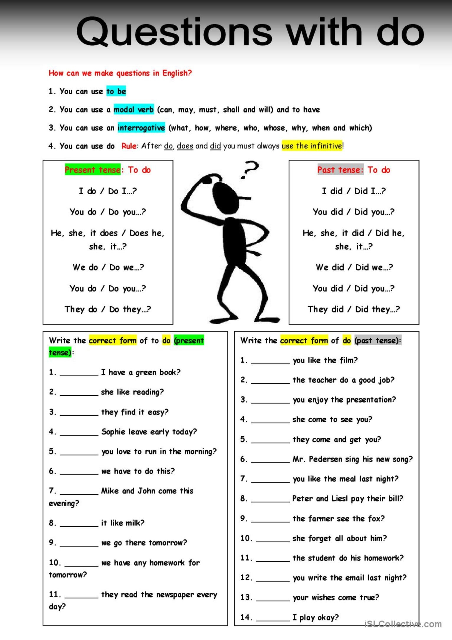 Questions Do General Gramma English ESL Worksheets Pdf Doc
