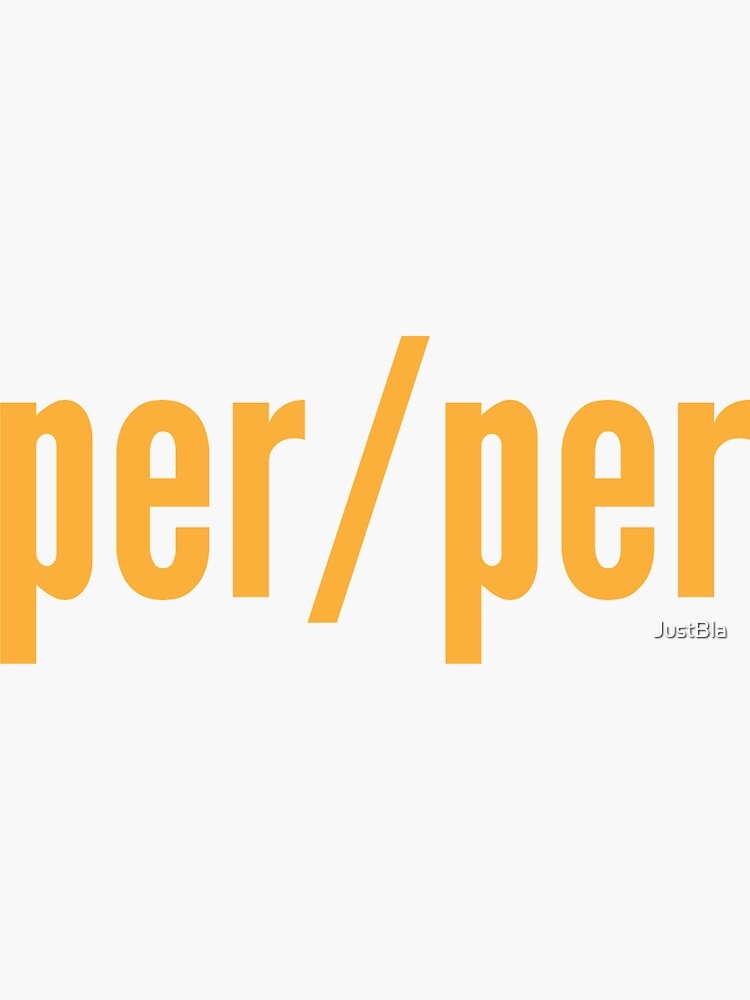  quot Minimalist Design Per per Pronoun quot Sticker For Sale By JustBla Redbubble