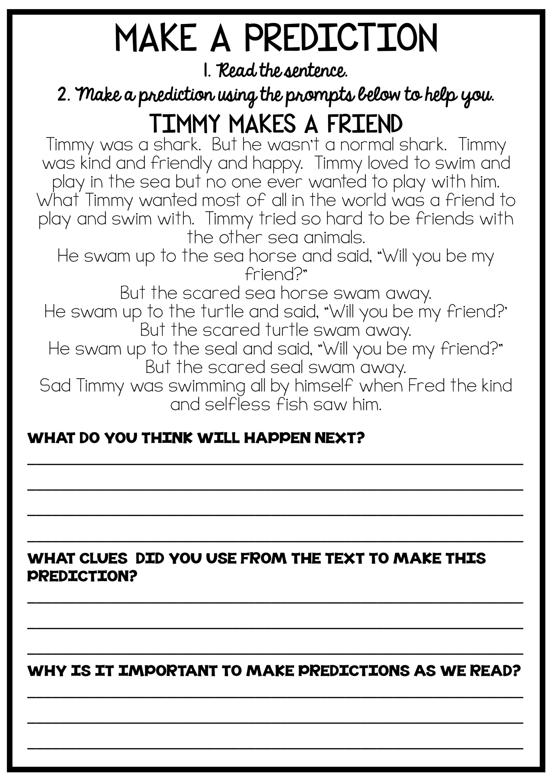 Reading And Grammar Pack No Prep Printables Reading Comprehension 