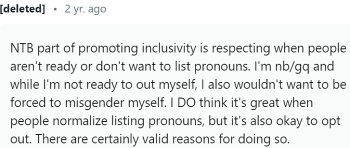 Redditor Faces Scrutiny For Hesitating To Include Preferred Pronouns In 
