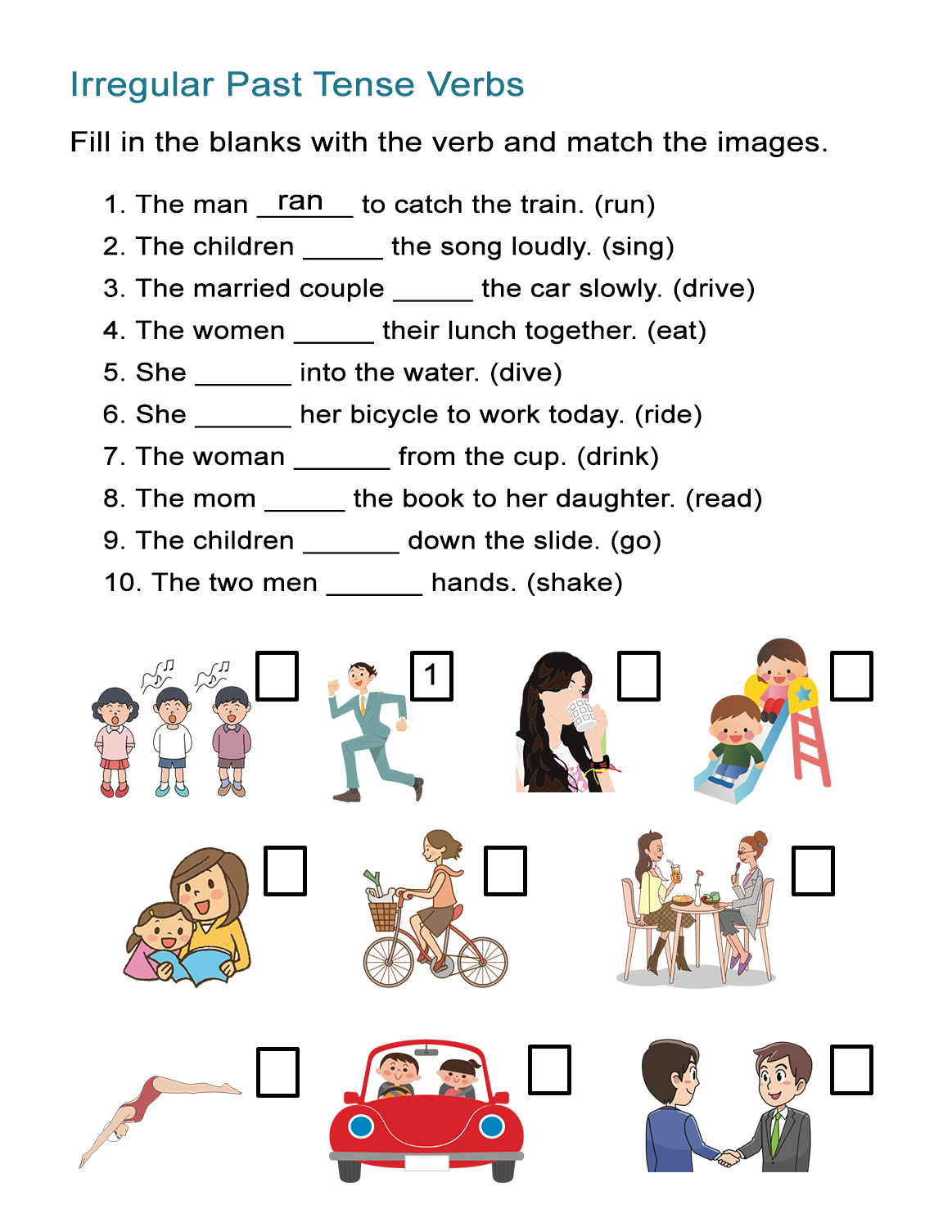 Regular Past Tense Verb Worksheet