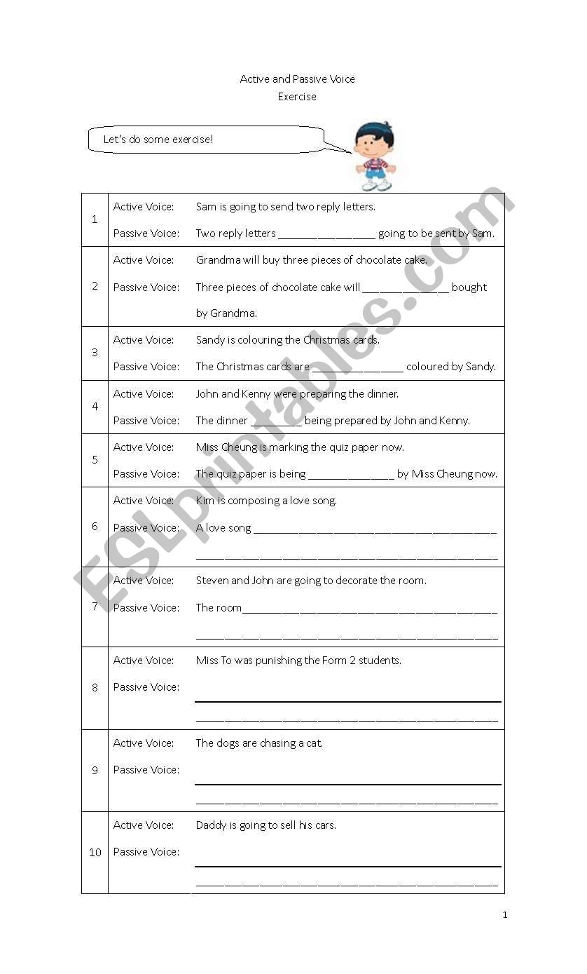 Revision On Active And Passive Voice ESL Worksheet By Mleung329