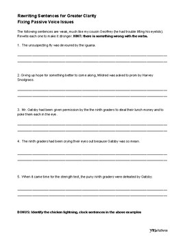Rewriting For Greater Clarity Fixing Passive Voice Sentences By 