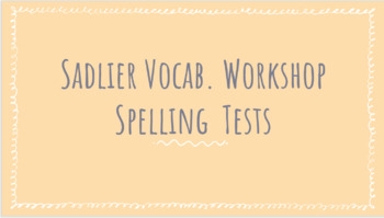 Sadlier Vocabulary Workshop Grade 3 Spelling Tests By 1 Stop Resource Shop
