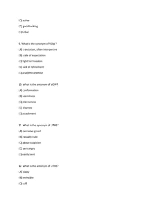 Sat Vocabulary Words Quizlet PDF
