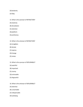 Sat Vocabulary Words Quizlet PDF
