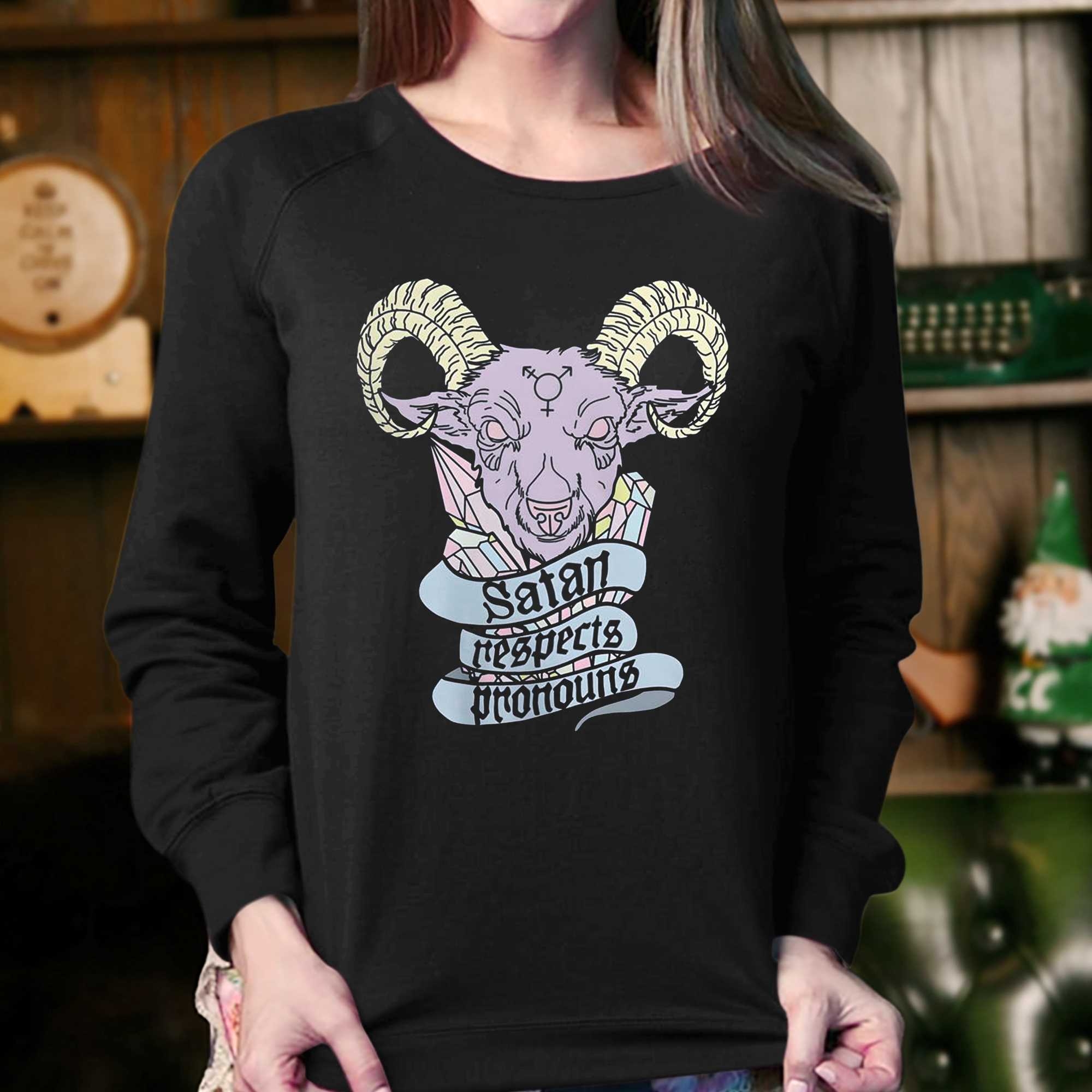 Satan Respects Pronouns Shirt Shibtee Clothing