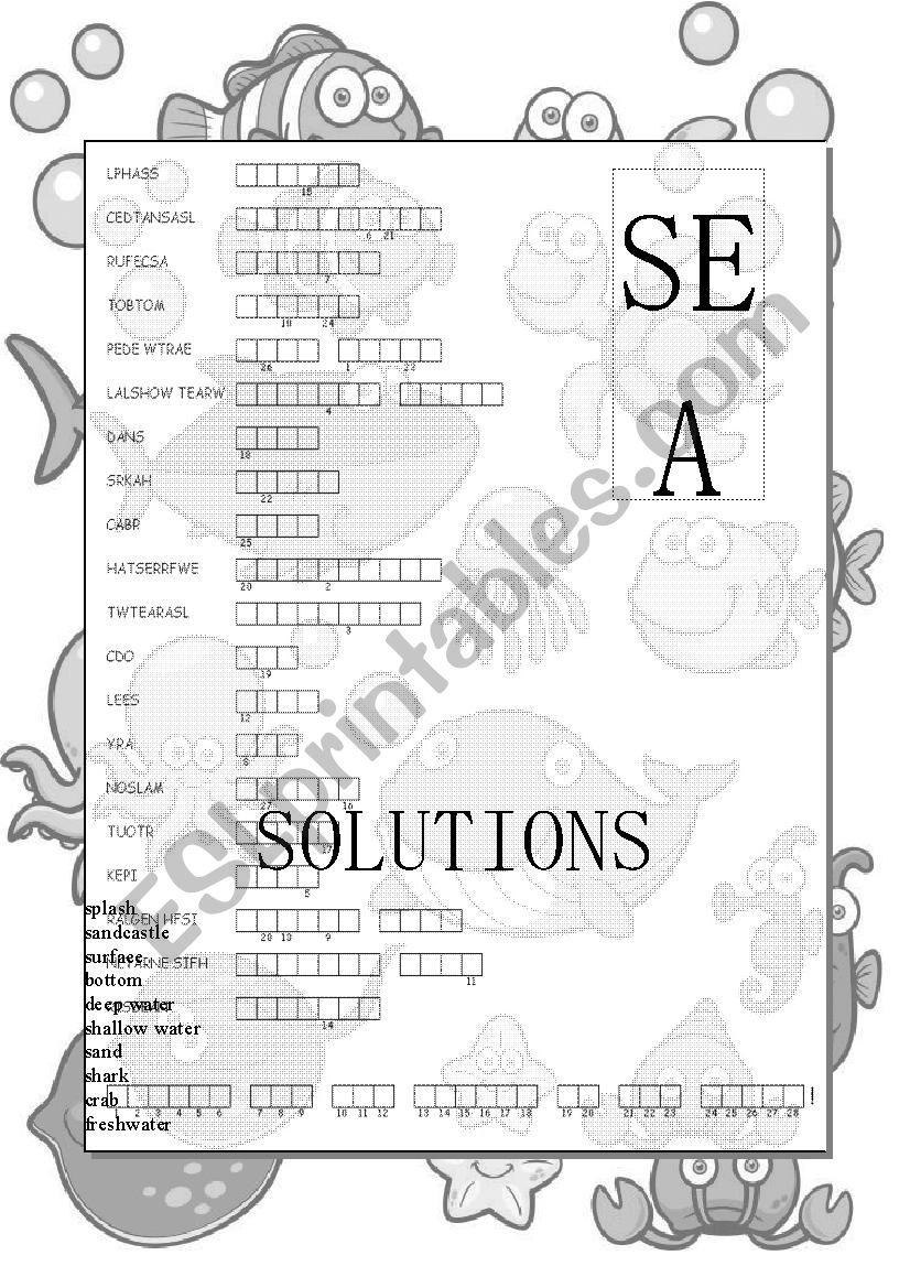 Sea Life Vocabulary Check ESL Worksheet By Icanteach