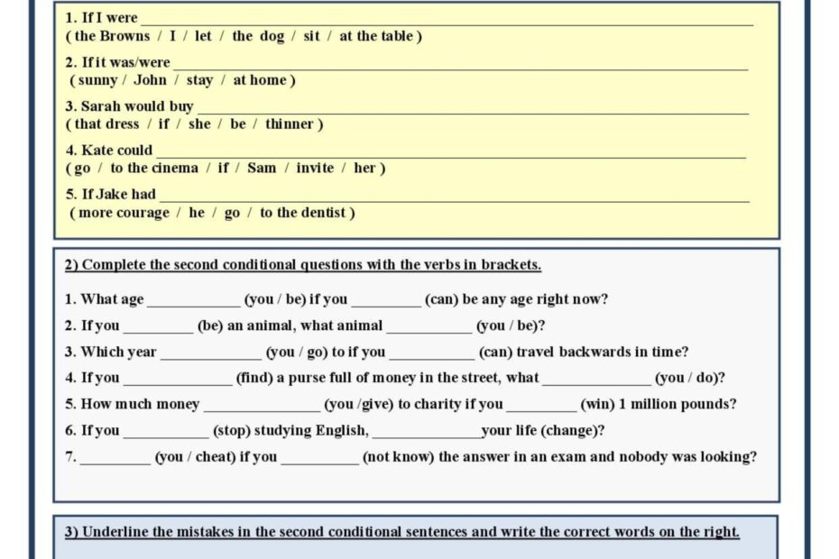 Second Conditional exercises Gener English ESL Worksheets Pdf Doc