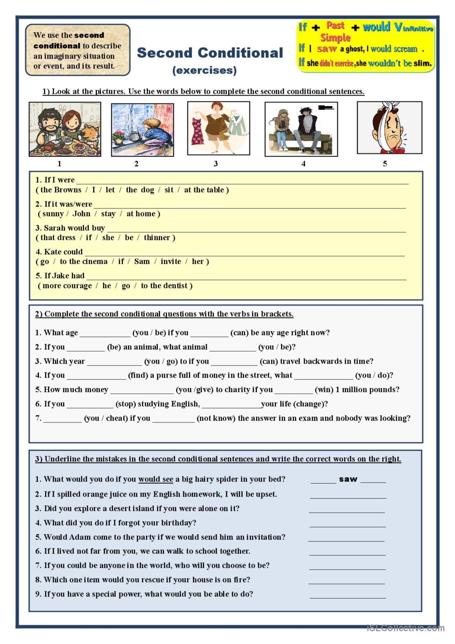 Second Conditional exercises Gener English ESL Worksheets Pdf Doc