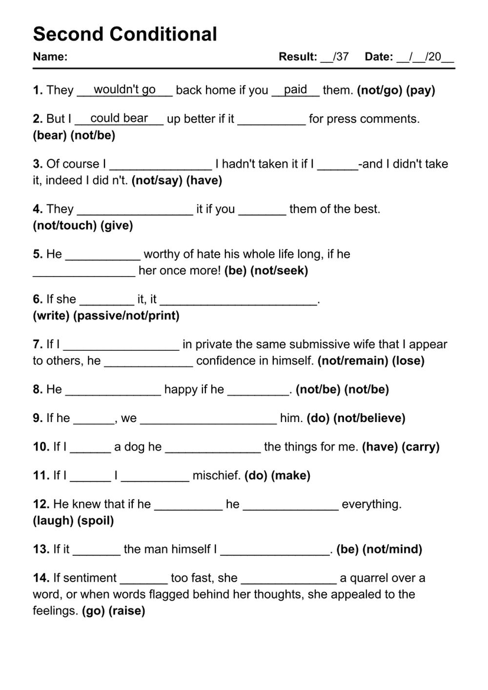 Second Conditional Exercises Pdf Lasopabody Vrogue co