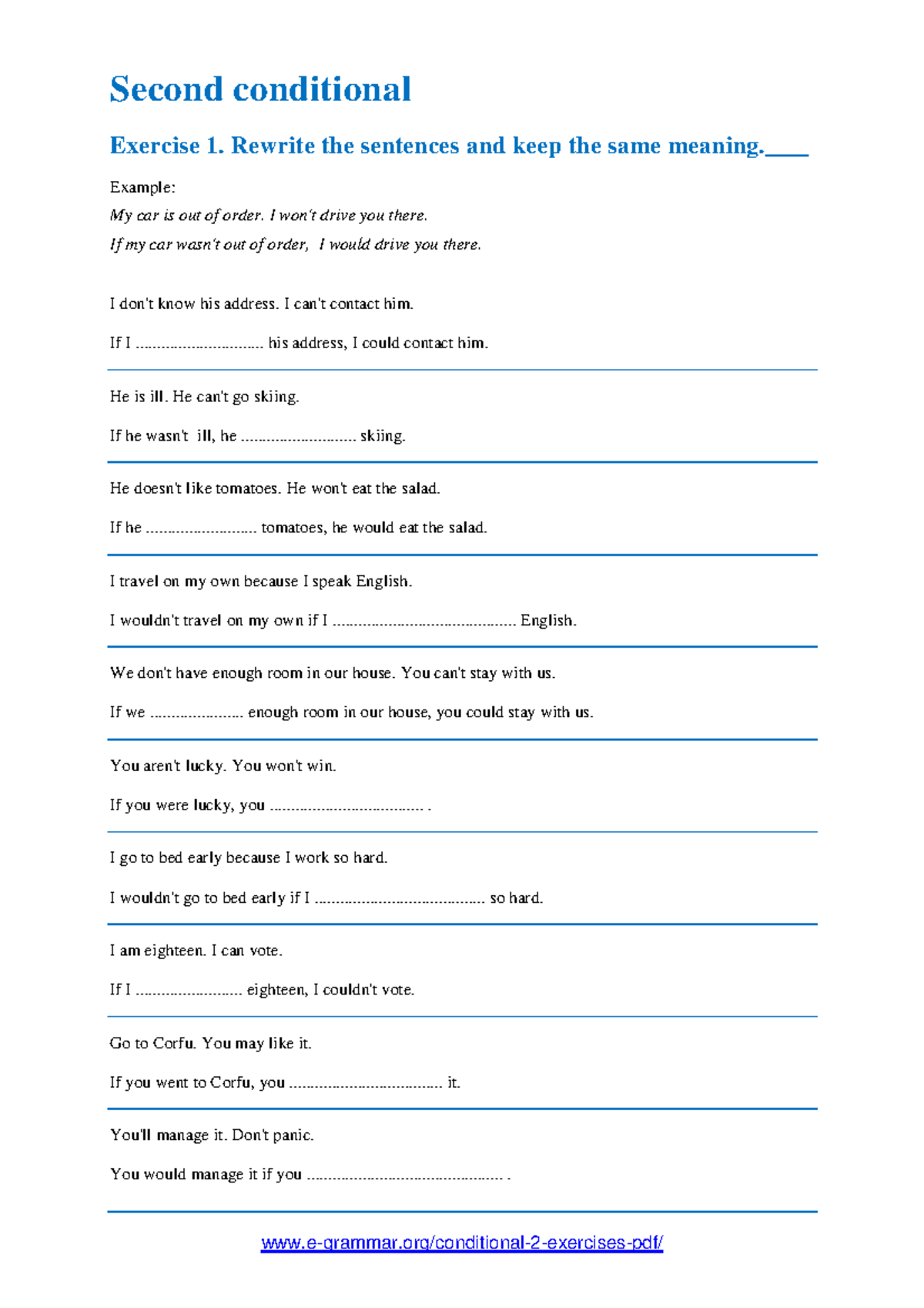Second Conditional Exercises Pdf Lasopabody Vrogue co