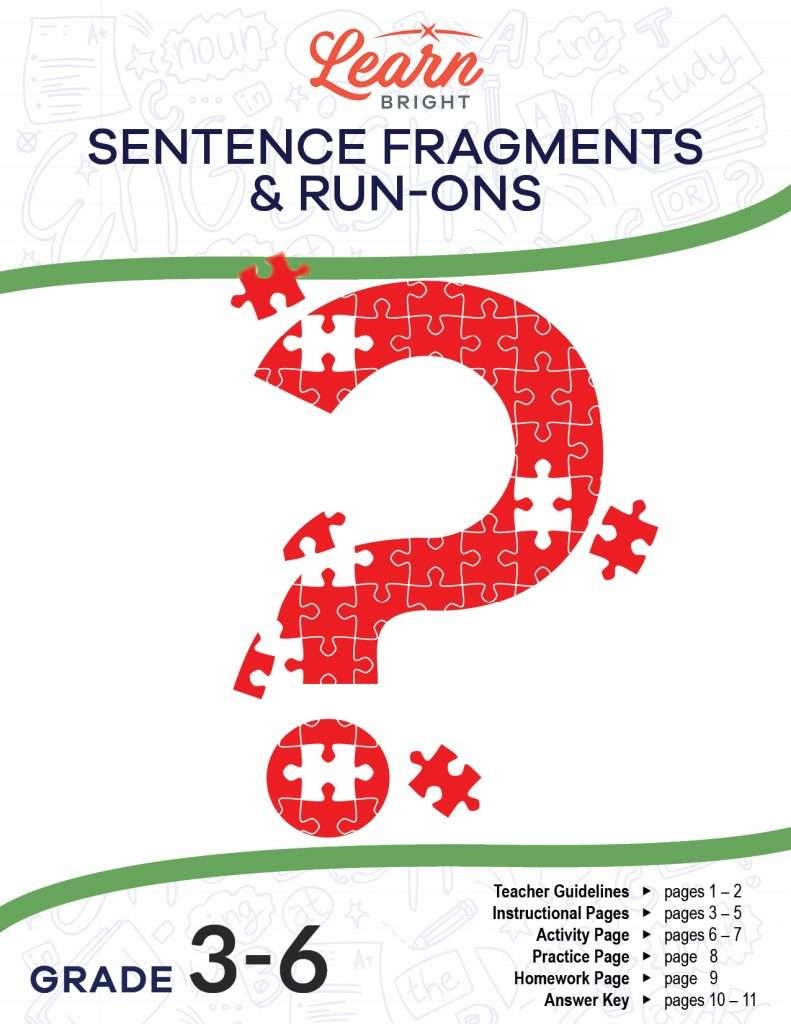 Sentence Fragments And Run ons Free PDF Download Learn Bright