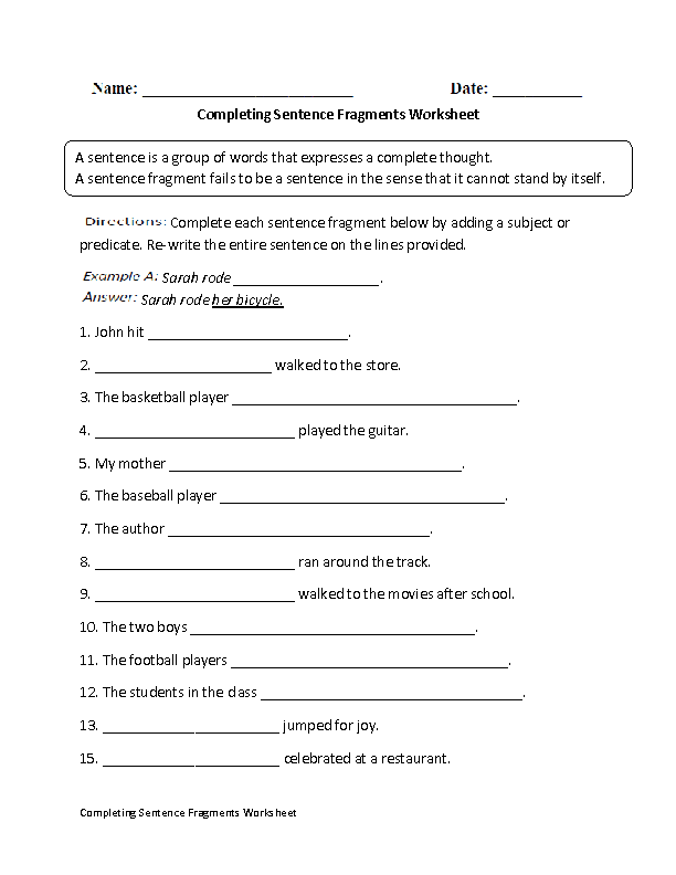 fragments and run ons pdf