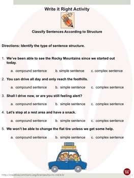 Sentences Classify According To Structure Warriners Write It 