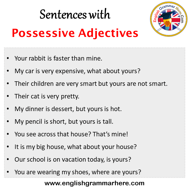 adjectives and sentences