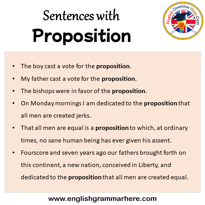 Sentences With Proposition Proposition In A Sentence In English 