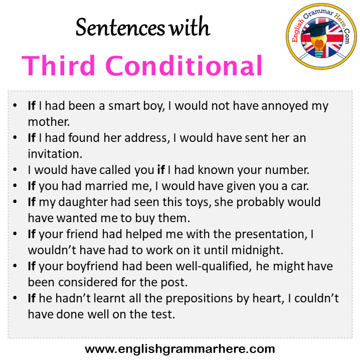 Sentences With Third Conditional Third Conditional In A Sentence In 