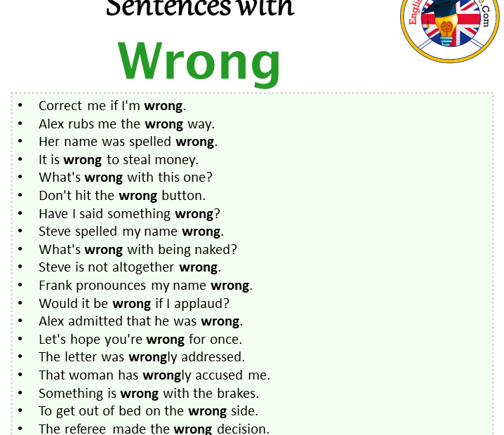 Sentences With Wrong Archives English Grammar Here