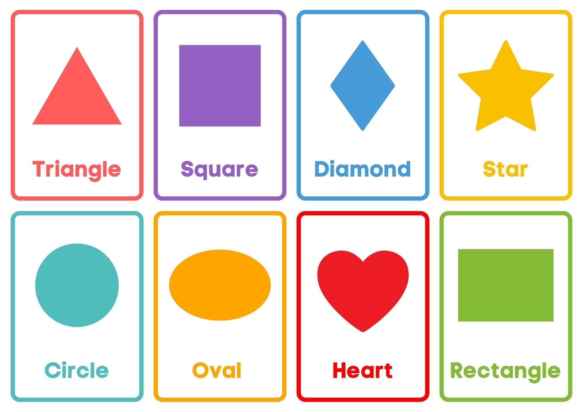 Shapes Flashcards Printable Flashcards Phonics Flashcards Color The 