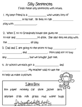 Silly Grammar Stories 3 Mad Lib Type Grammar Fun For The Younger Kiddos