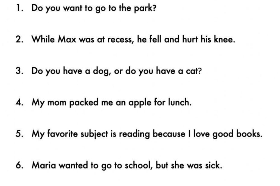 Simple Compound Complex Sentences K5 Learning Worksheets Library